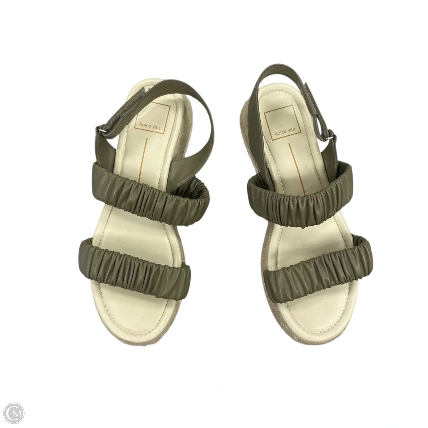 Sandals Heels Platform By Dolce Vita In Cream & Green, Size: 8.5