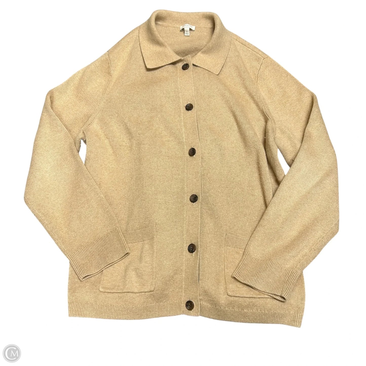 Sweater Cardigan By Talbots In Tan, Size: Xl