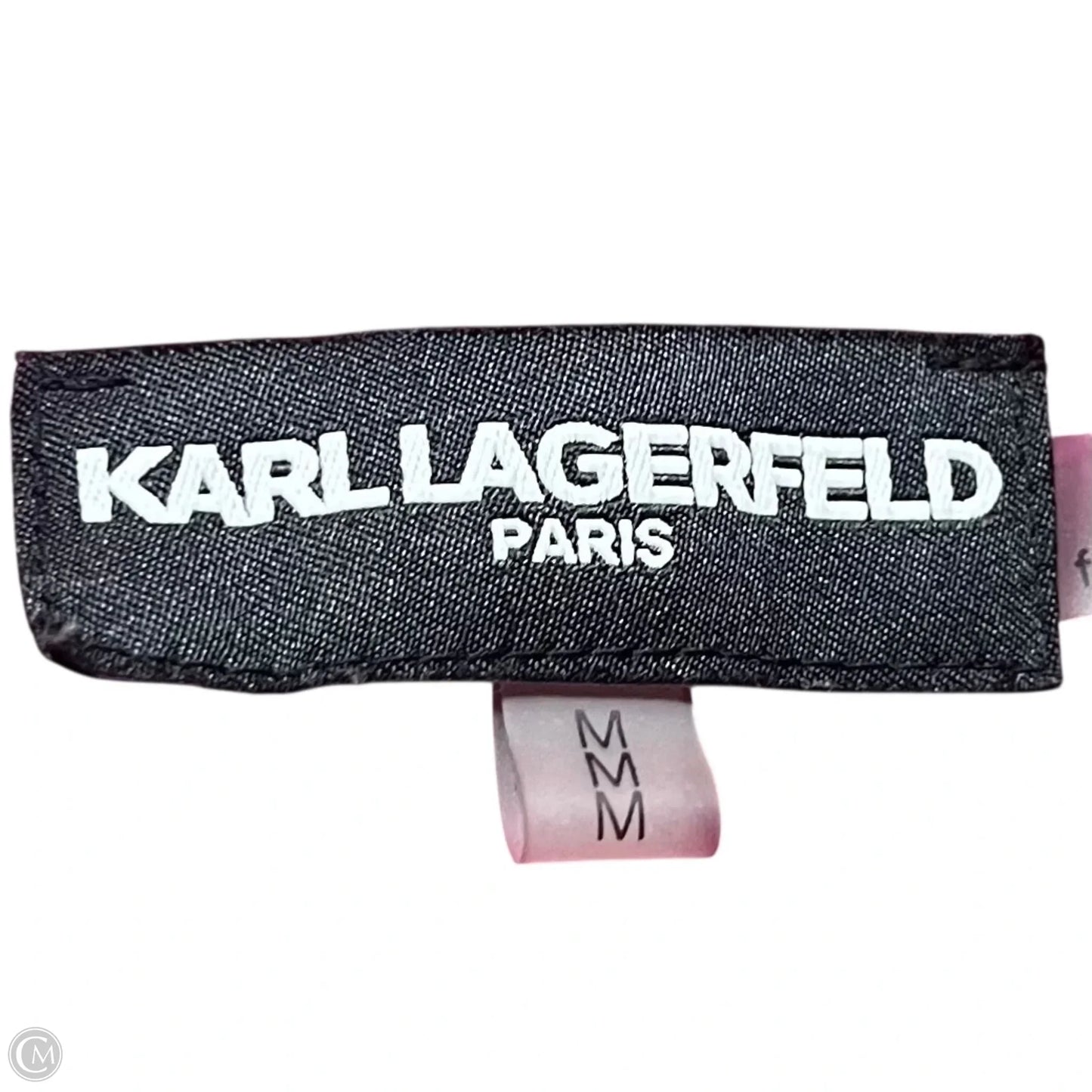 Top Long Sleeve Designer By Karl Lagerfeld In Black & Pink, Size: M
