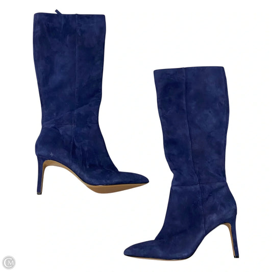 Boots Knee Heels By Nine West In Blue, Size: 9.5