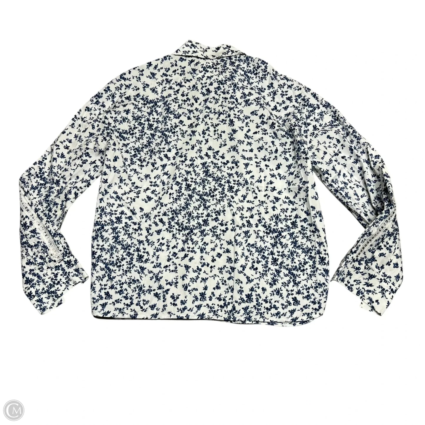 Top Long Sleeve Designer By Max Mara In Blue & White, Size: Xs