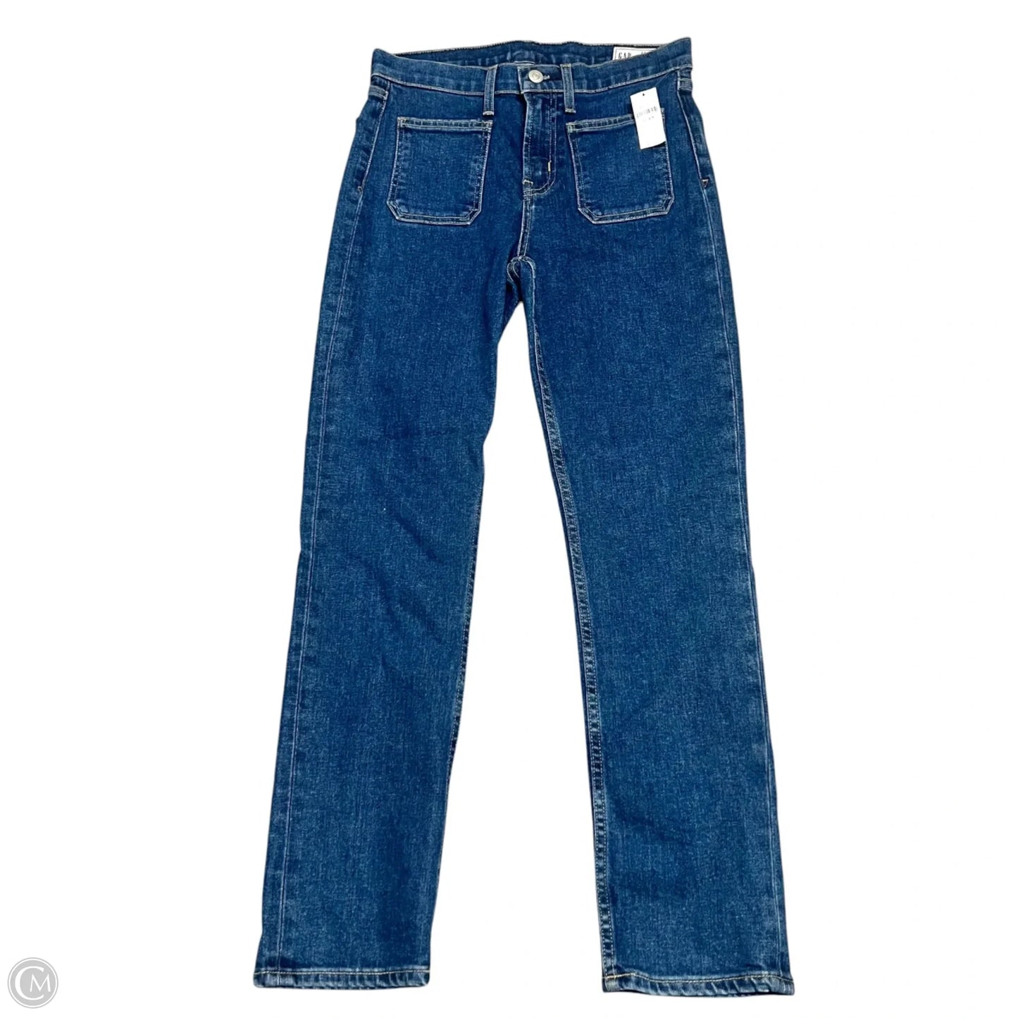 Jeans Straight By Gap In Blue Denim, Size: 4