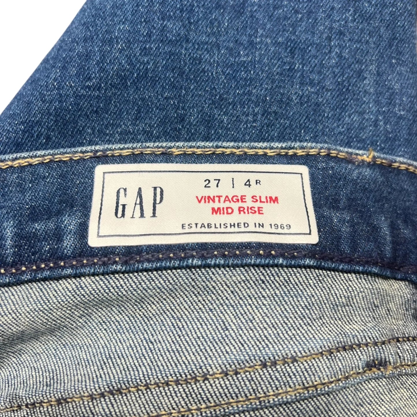 Jeans Straight By Gap In Blue Denim, Size: 4