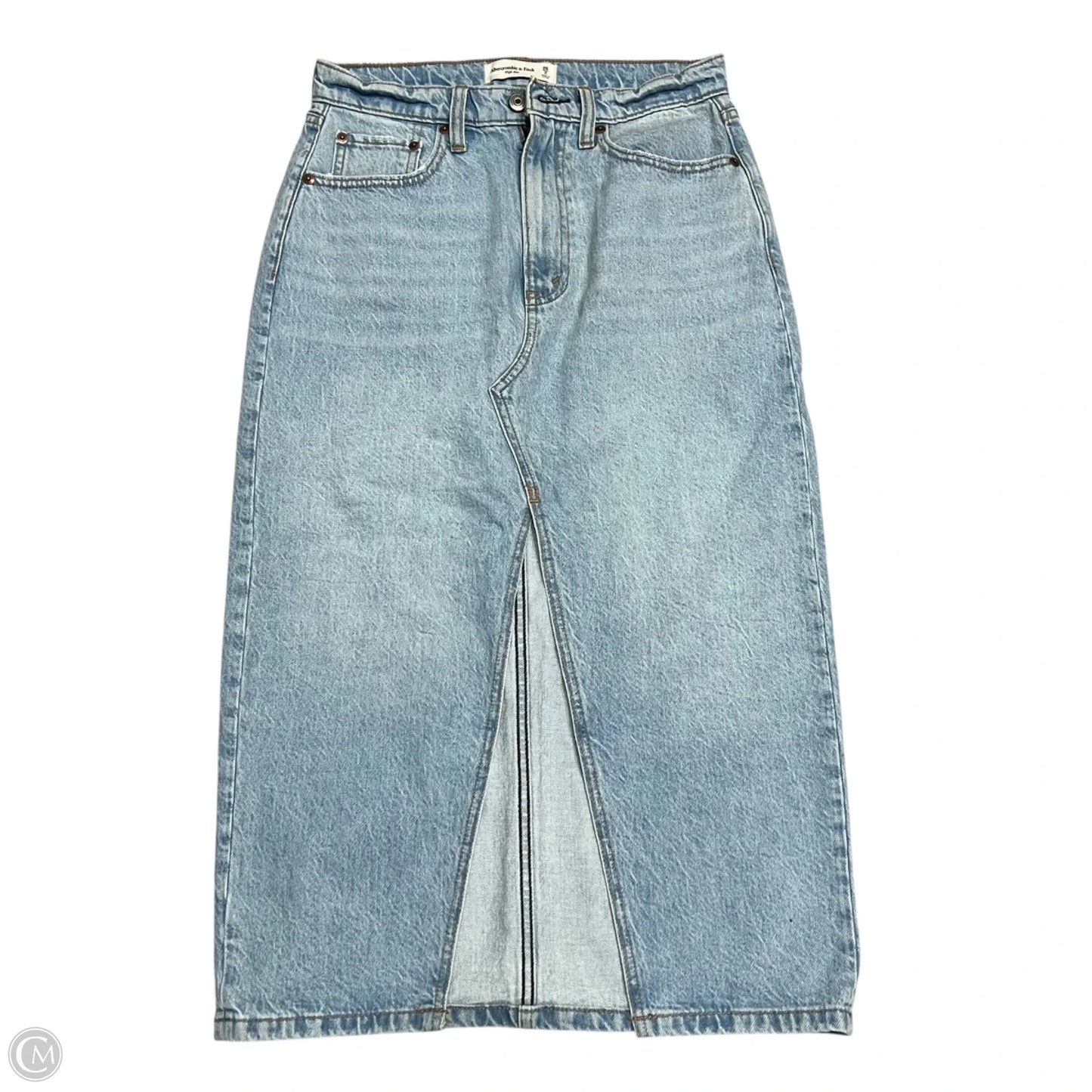 Skirt Midi By Abercrombie And Fitch In Blue Denim, Size: 2