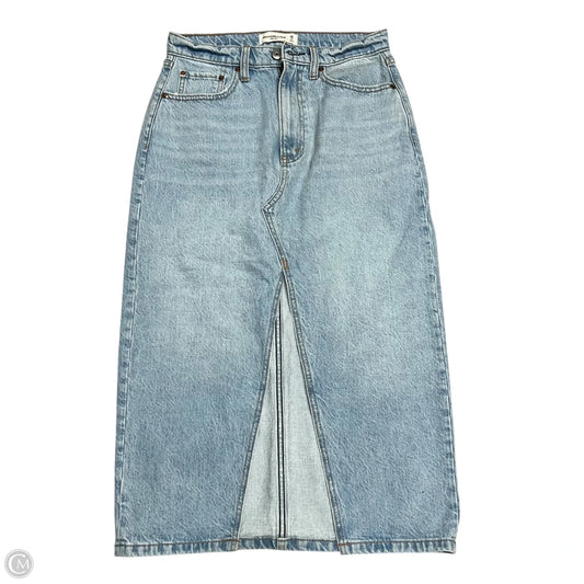 Skirt Midi By Abercrombie And Fitch In Blue Denim, Size: 2