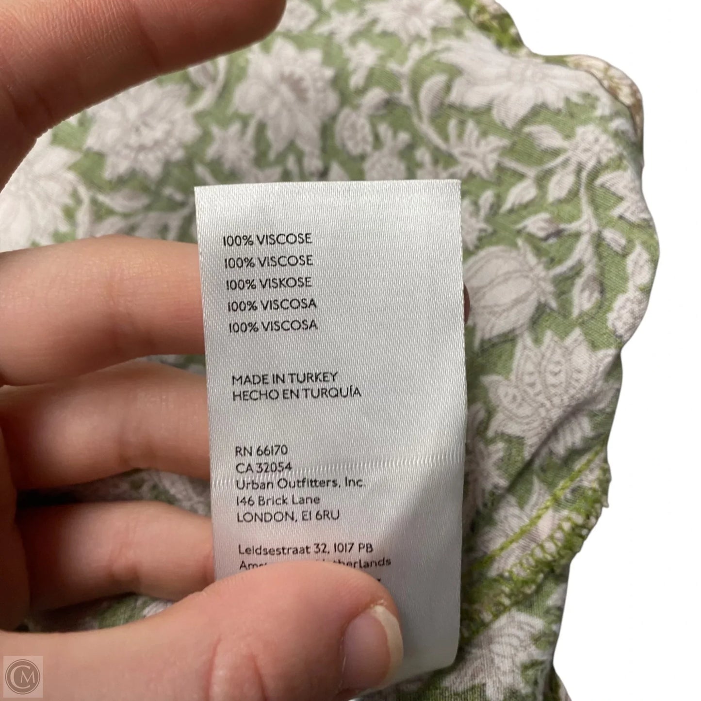 Dress Casual Short By Anthropologie In Cream & Green, Size: Xs