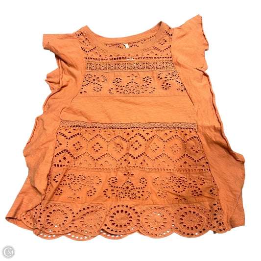 Top Sleeveless By Anthropologie In Orange, Size: S