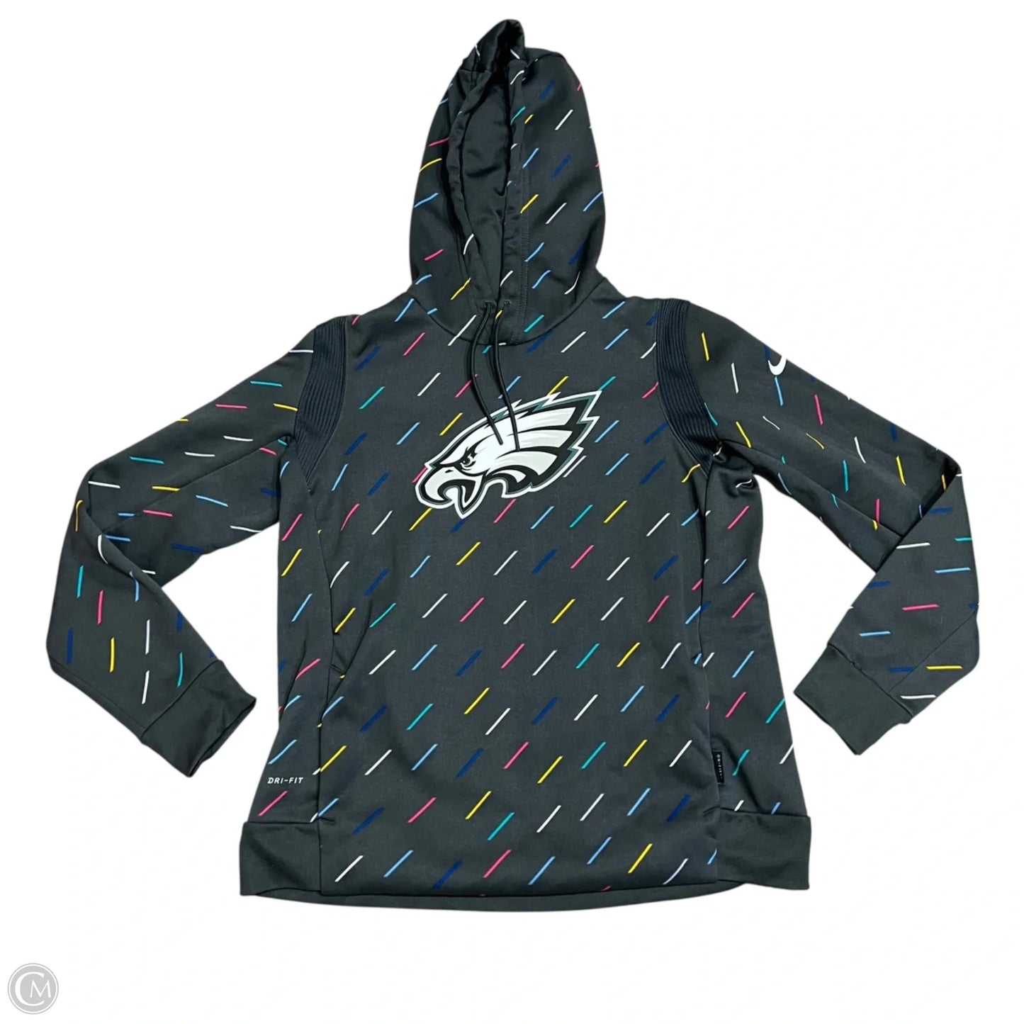 Athletic Sweatshirt Hoodie By Nfl In Grey, Size: M
