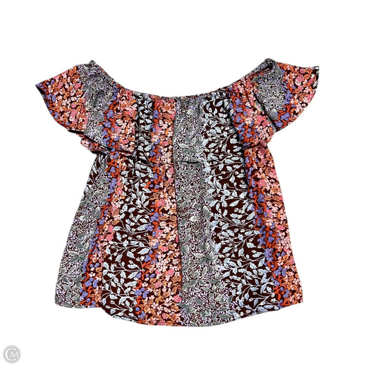 Top Sleeveless By Maeve In Brown & Orange, Size: M