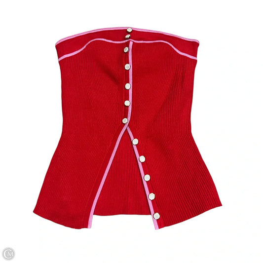 Top Sleeveless By Rich And Famous In Pink & Red, Size: M