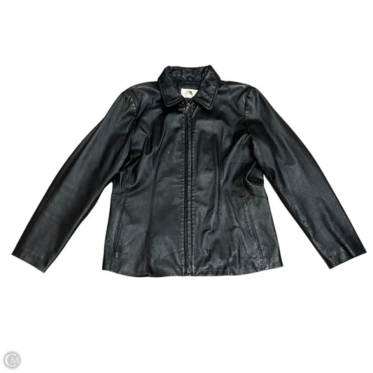 Jacket Leather By Worthington In Black, Size: L