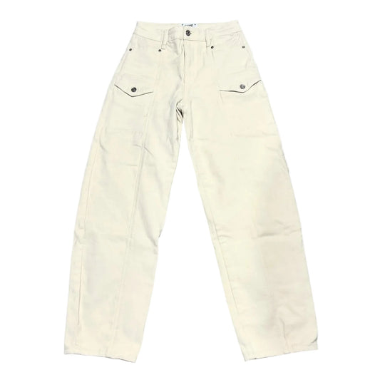 Jeans Wide Leg By Paige In Cream Denim, Size: 2