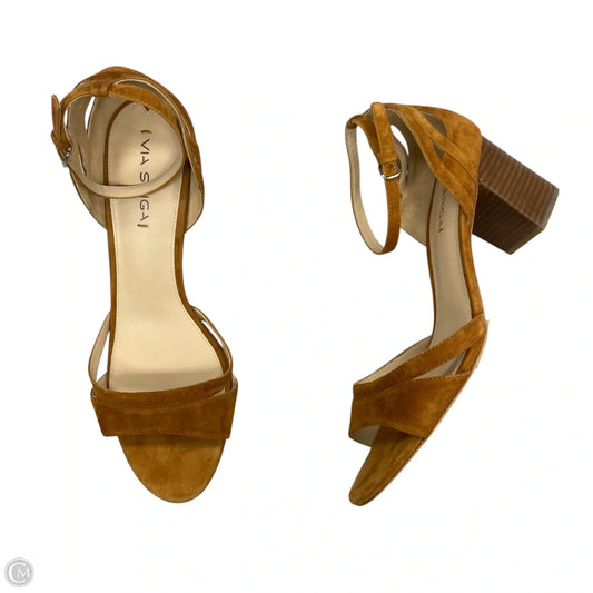 Sandals Heels Block By Via Spiga In Tan, Size: 12