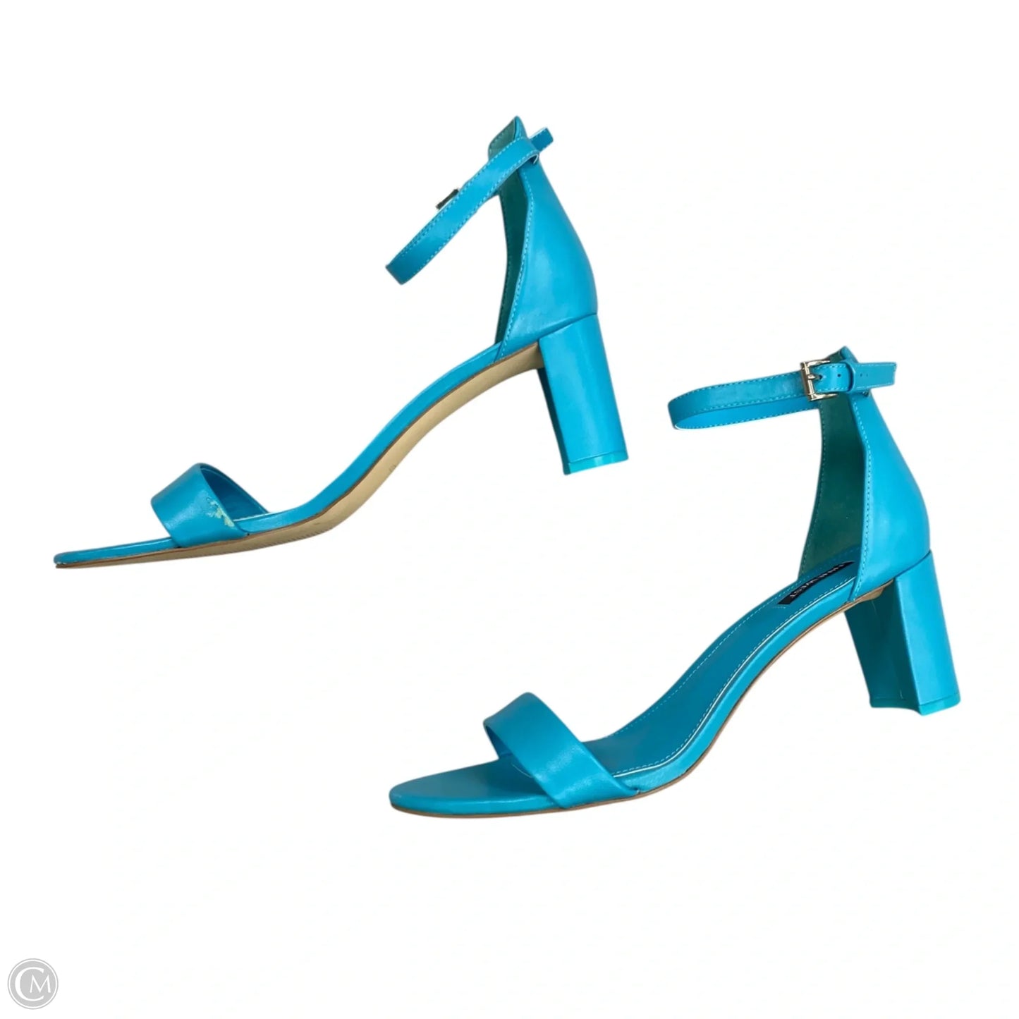 Sandals Heels Block By Nine West In Blue, Size: 12