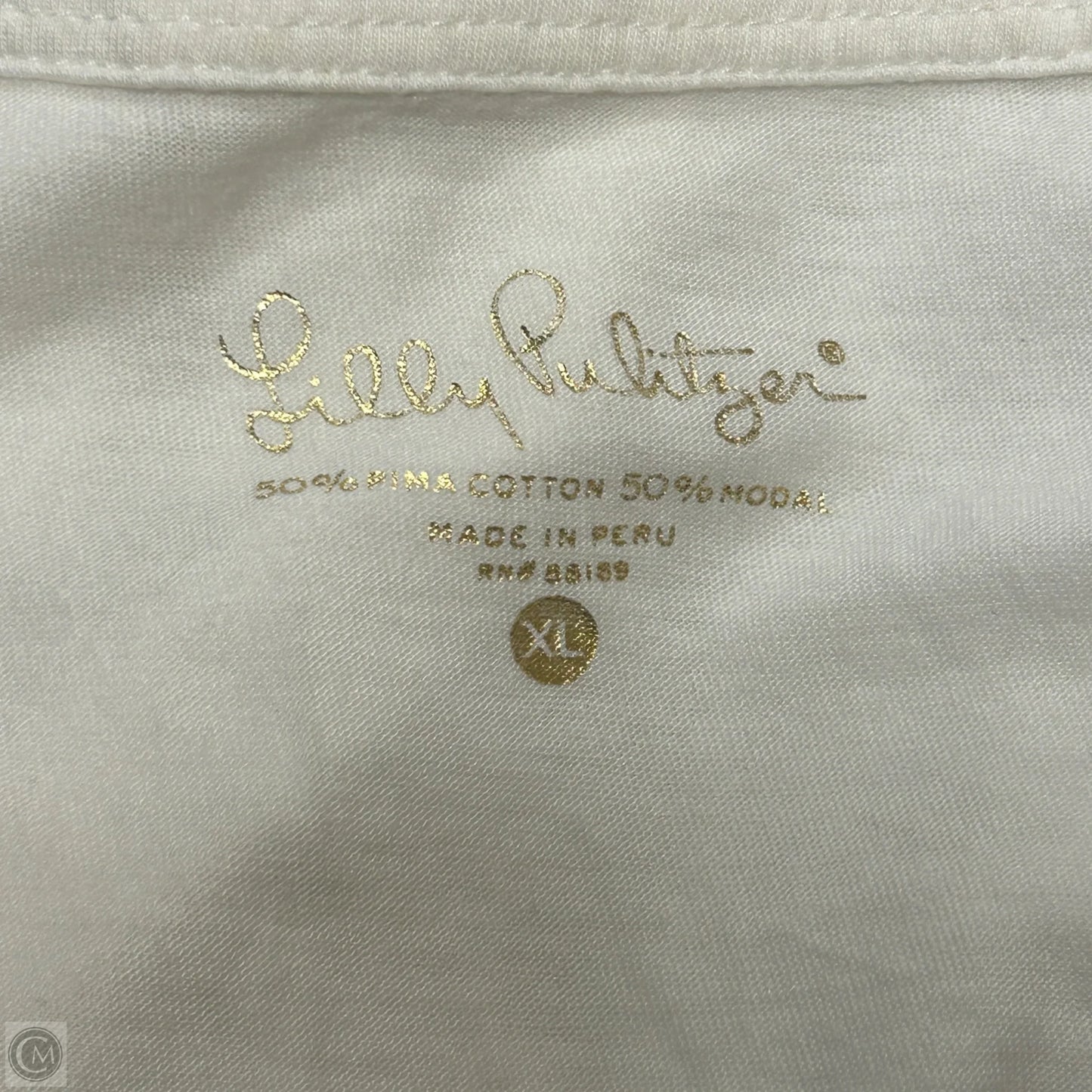 Top Sleeveless Designer By Lilly Pulitzer In Cream, Size: Xl