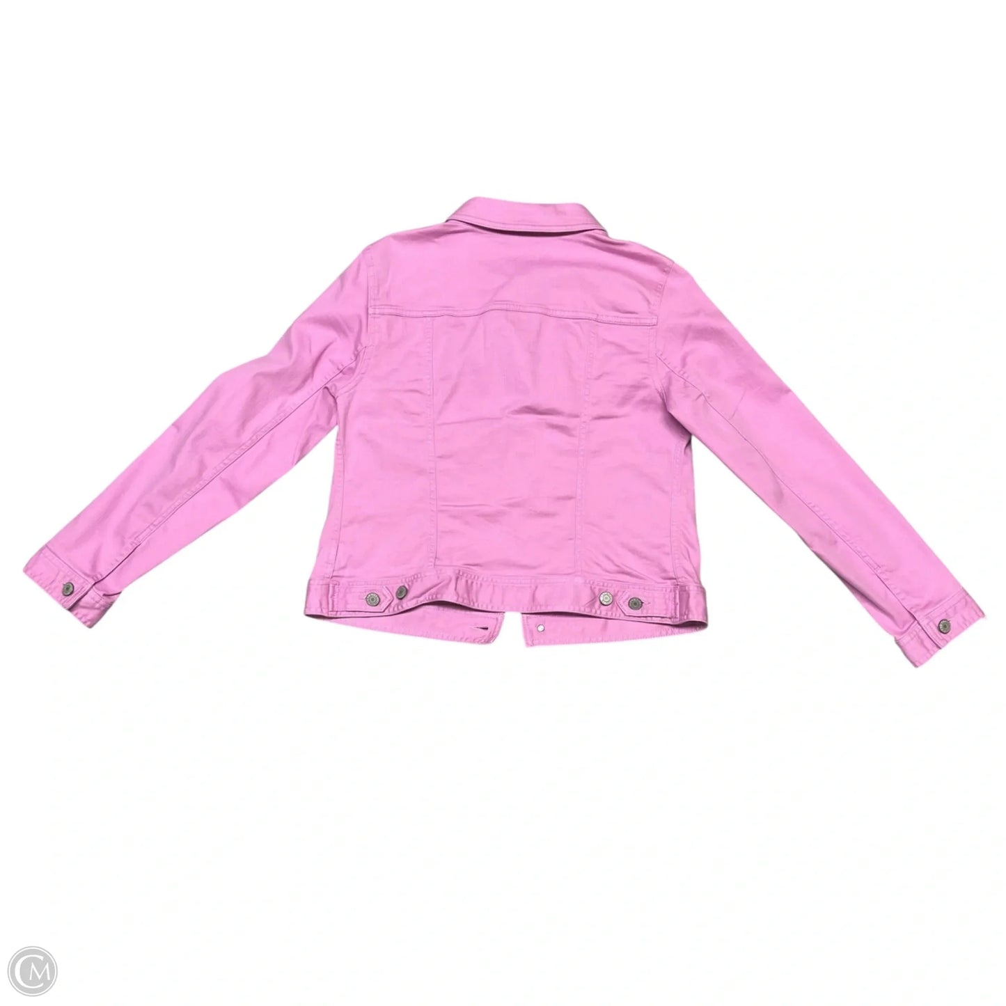 Jacket Denim By Talbots In Pink Denim, Size: M