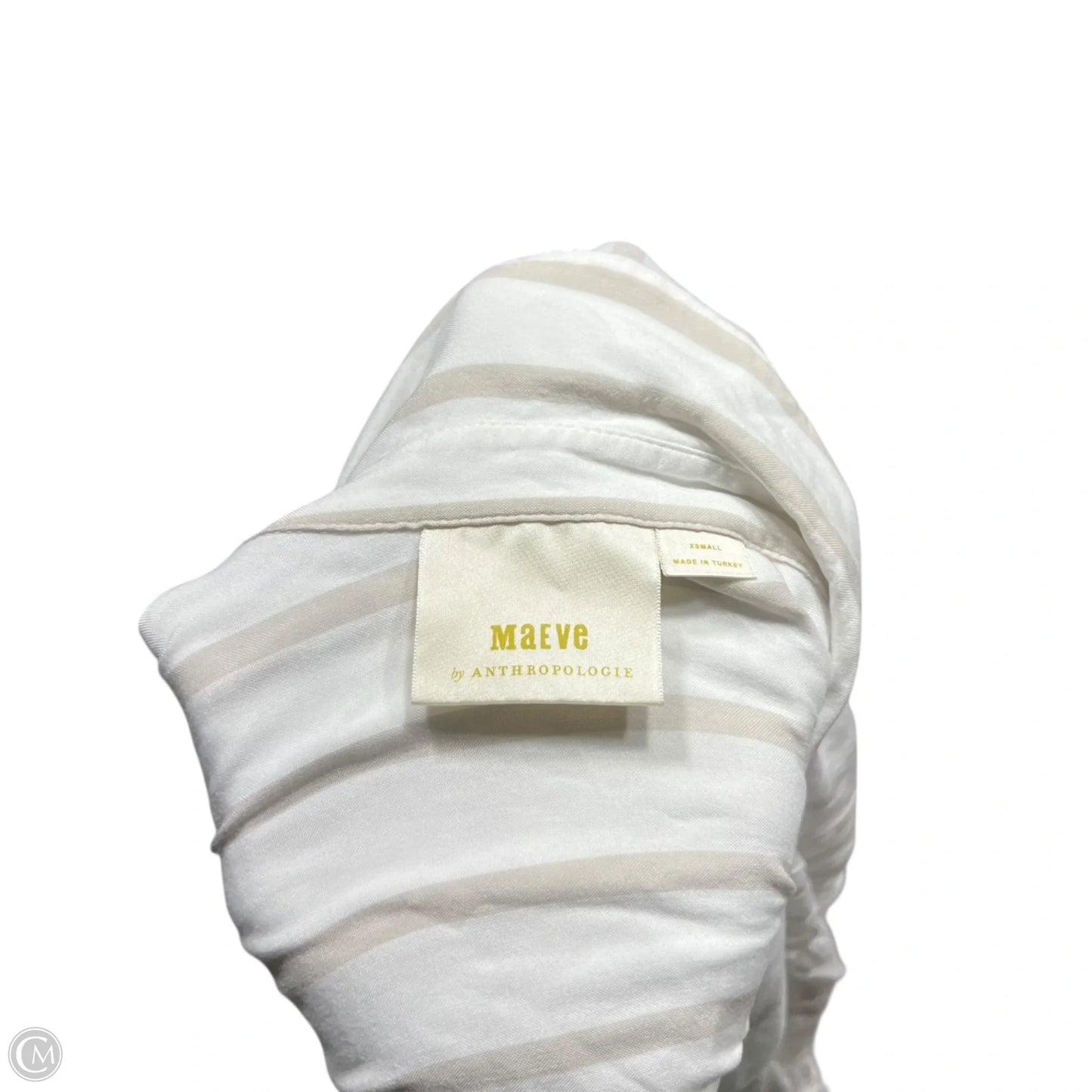 Top Long Sleeve By Maeve In Tan & White, Size: Xs