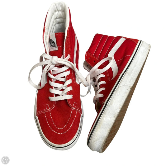 Shoes Sneakers By Vans In Red, Size: 9.5