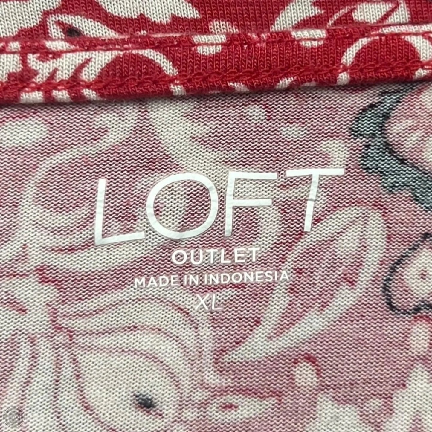 Top Long Sleeve By Loft In Black & Red, Size: Xl
