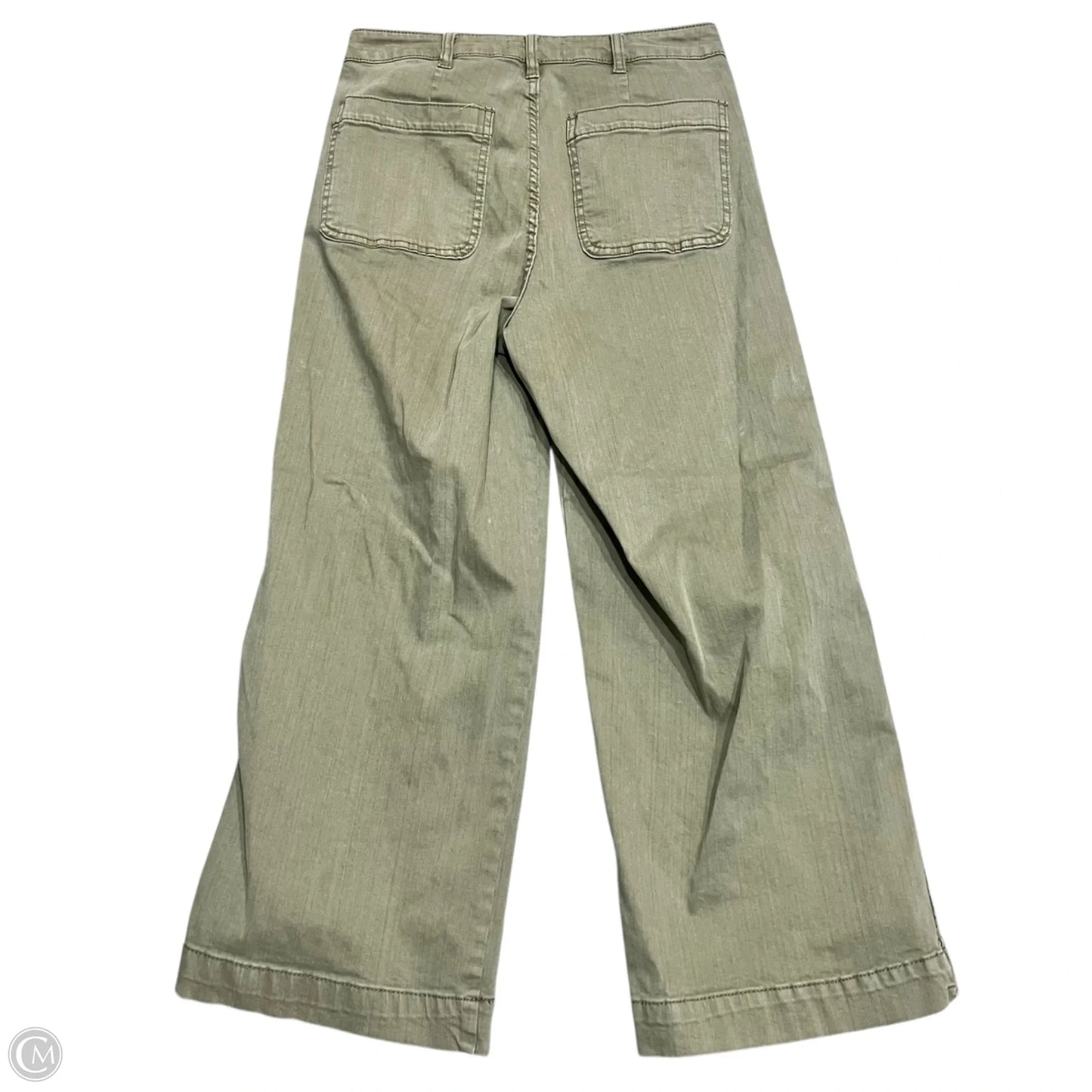Jeans Wide Leg By Oat In Green Denim, Size: 6