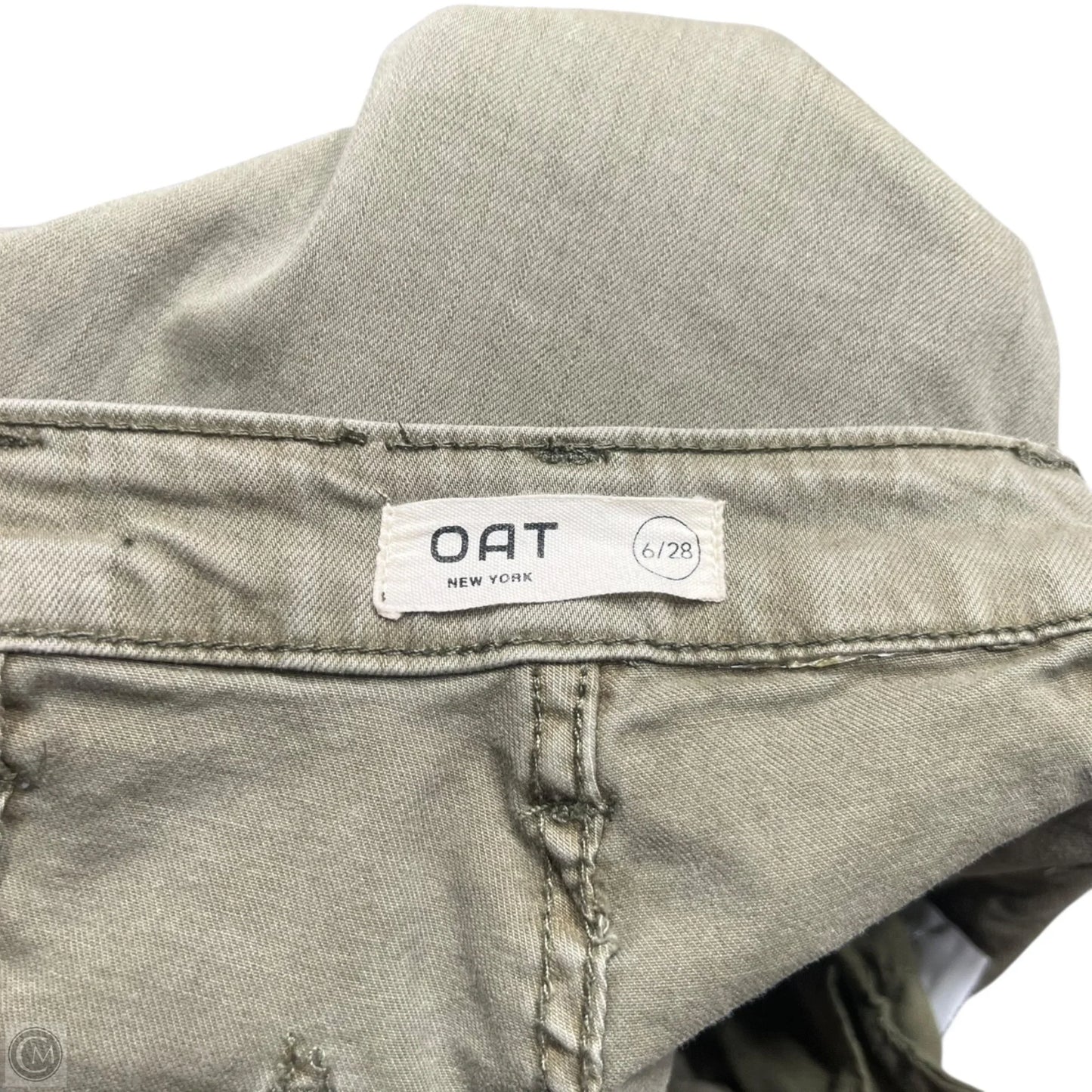 Jeans Wide Leg By Oat In Green Denim, Size: 6