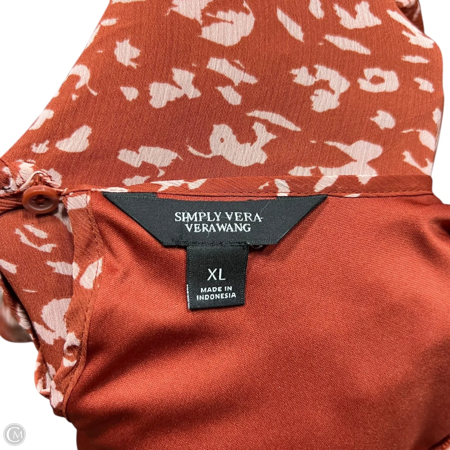 Dress Casual Midi By Simply Vera In Orange, Size: Xl