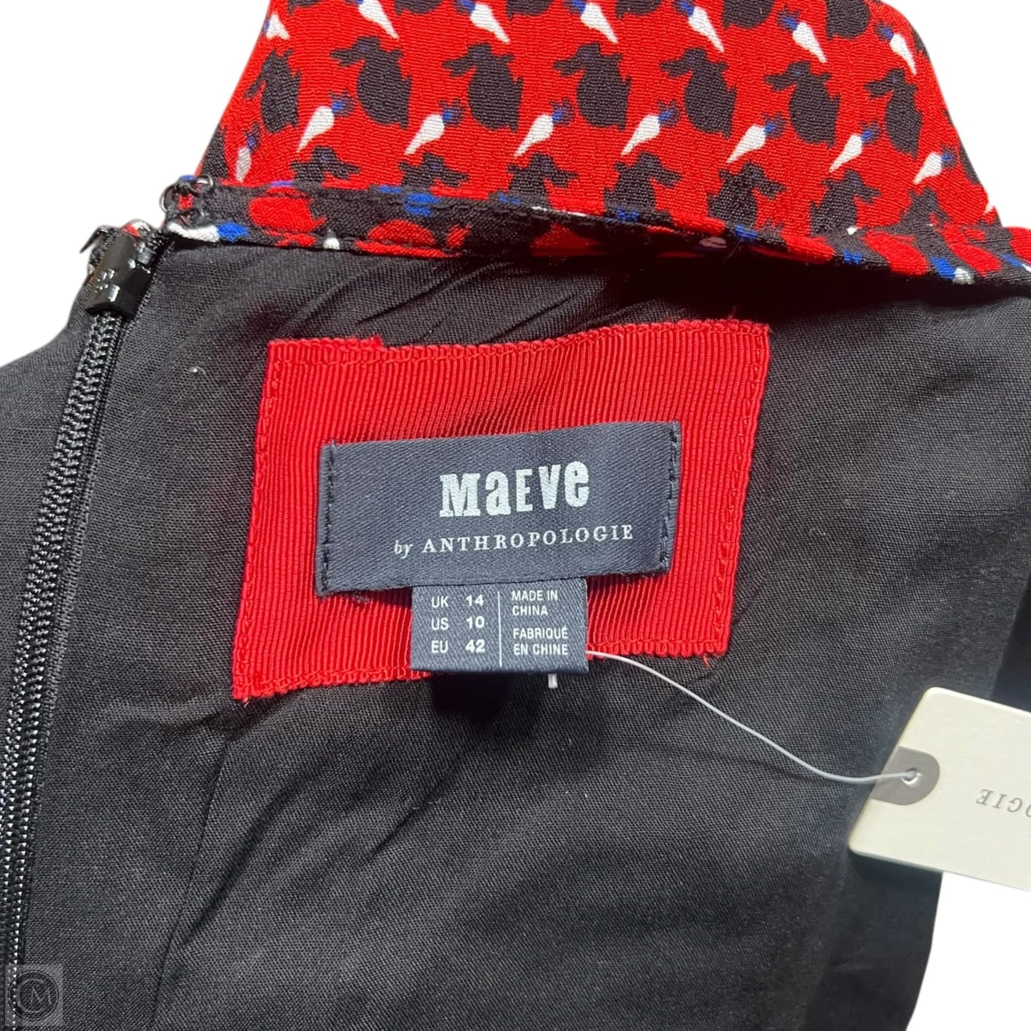 Dress Casual Short By Maeve In Black & Red, Size: M