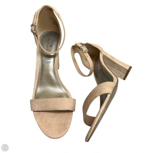 Sandals Heels Block By Worthington In Taupe, Size: 8.5