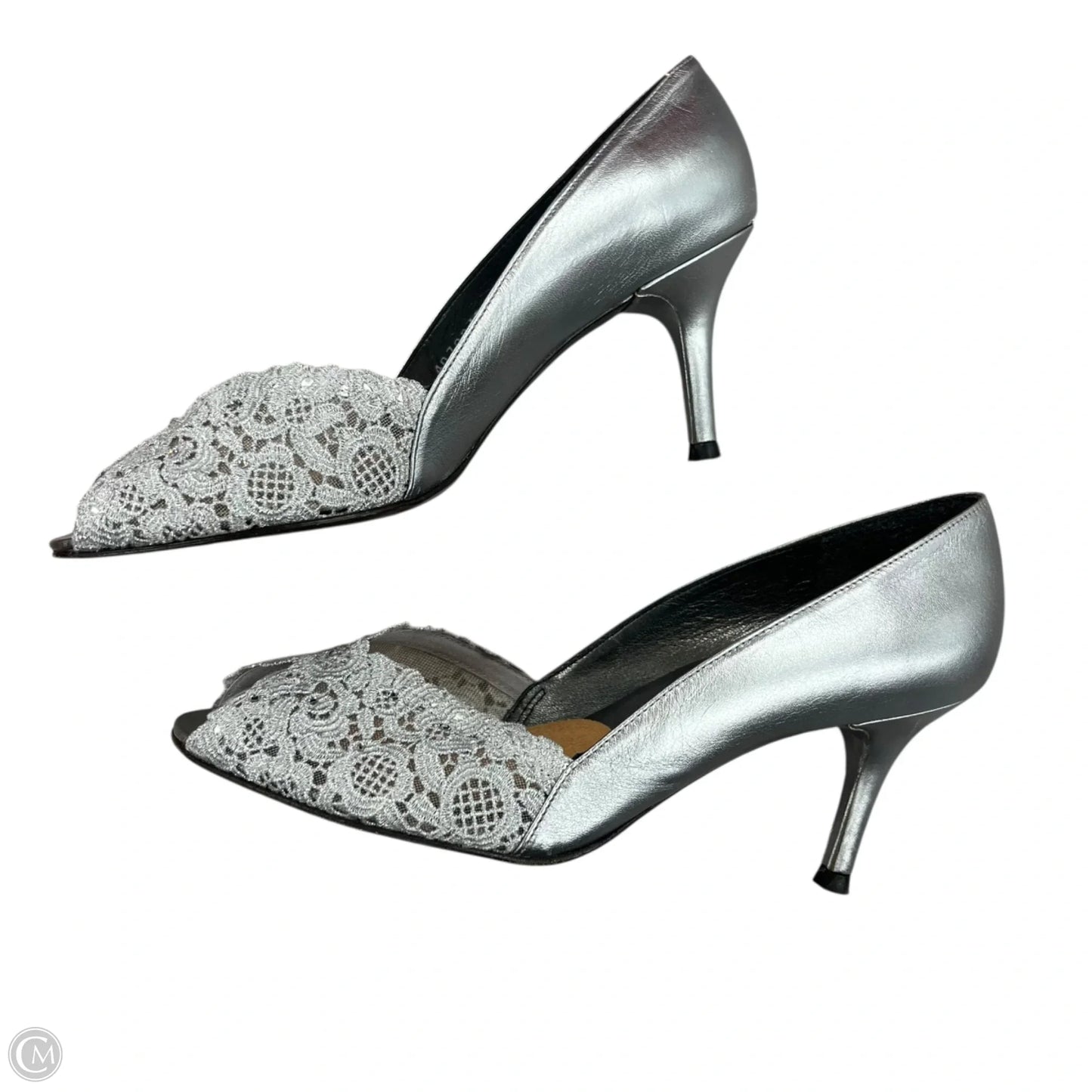Sandals Designer By Stuart Weitzman In Silver, Size: 7.5