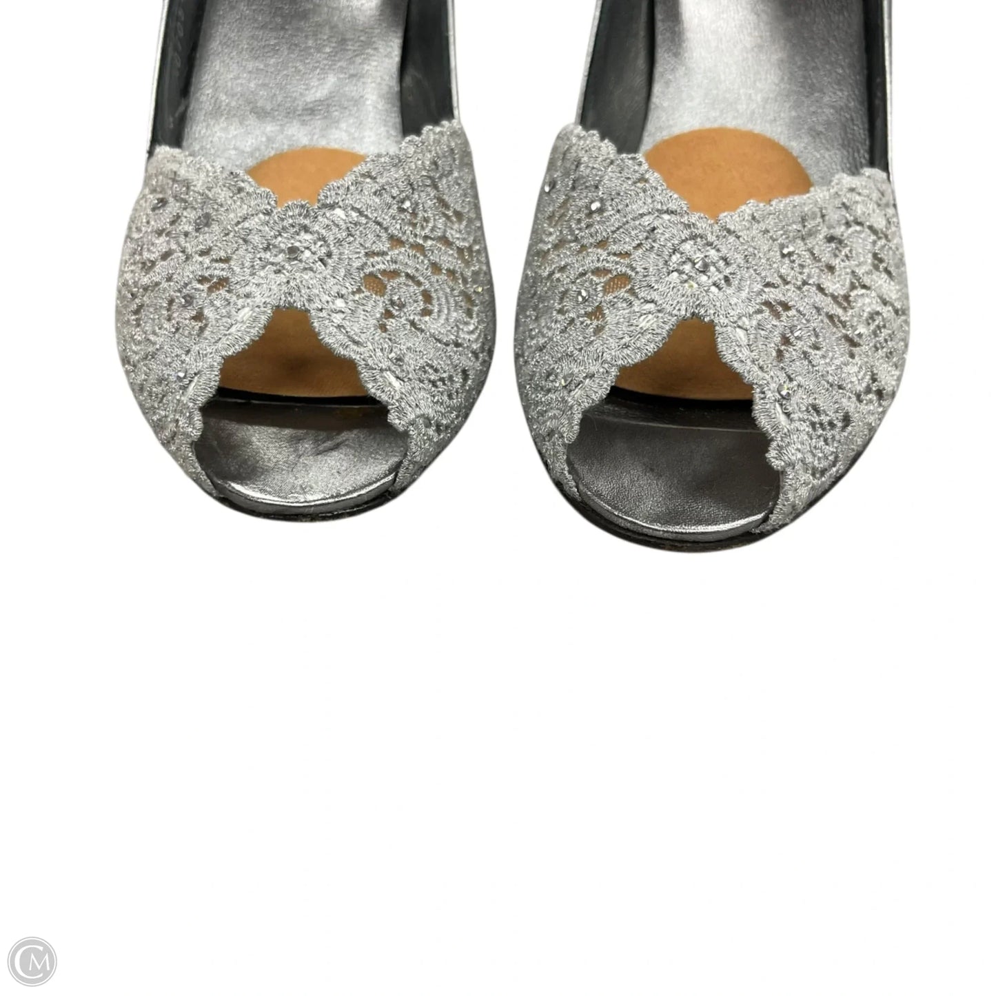 Sandals Designer By Stuart Weitzman In Silver, Size: 7.5