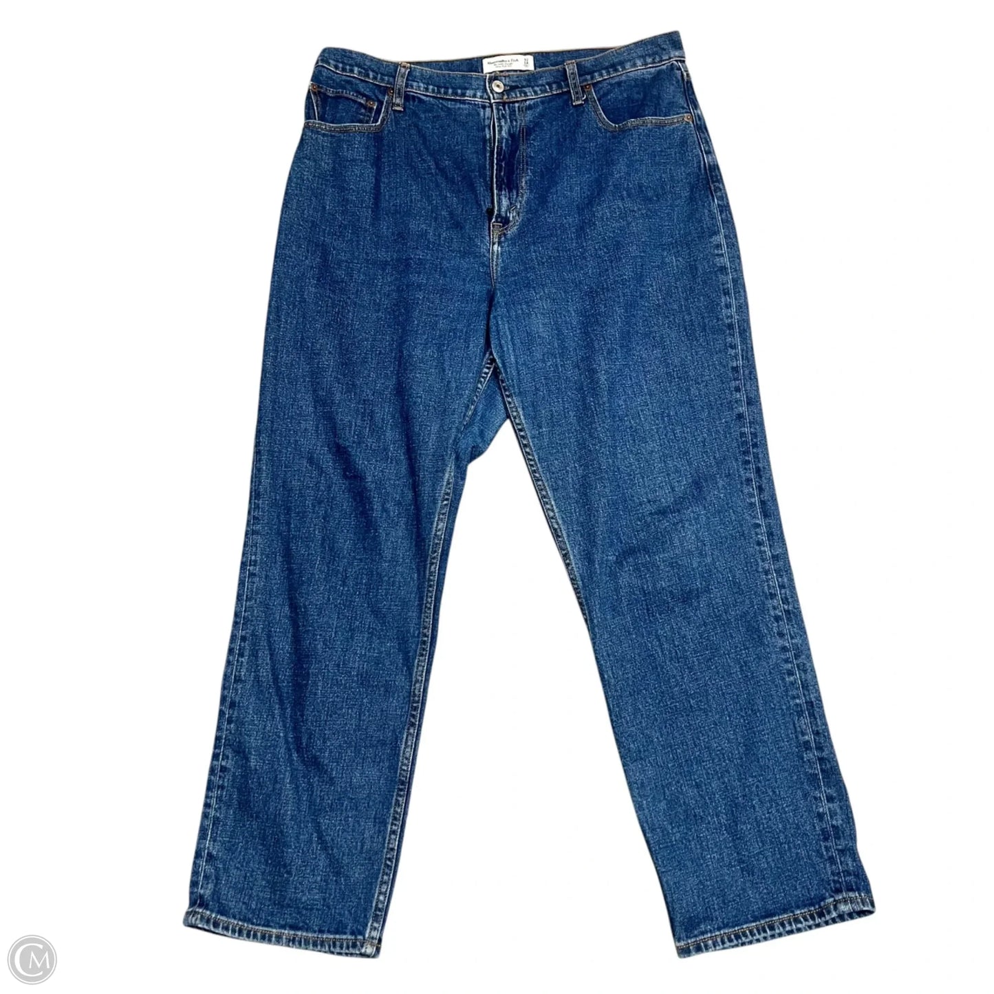Jeans Straight By Abercrombie And Fitch In Blue Denim, Size: 14