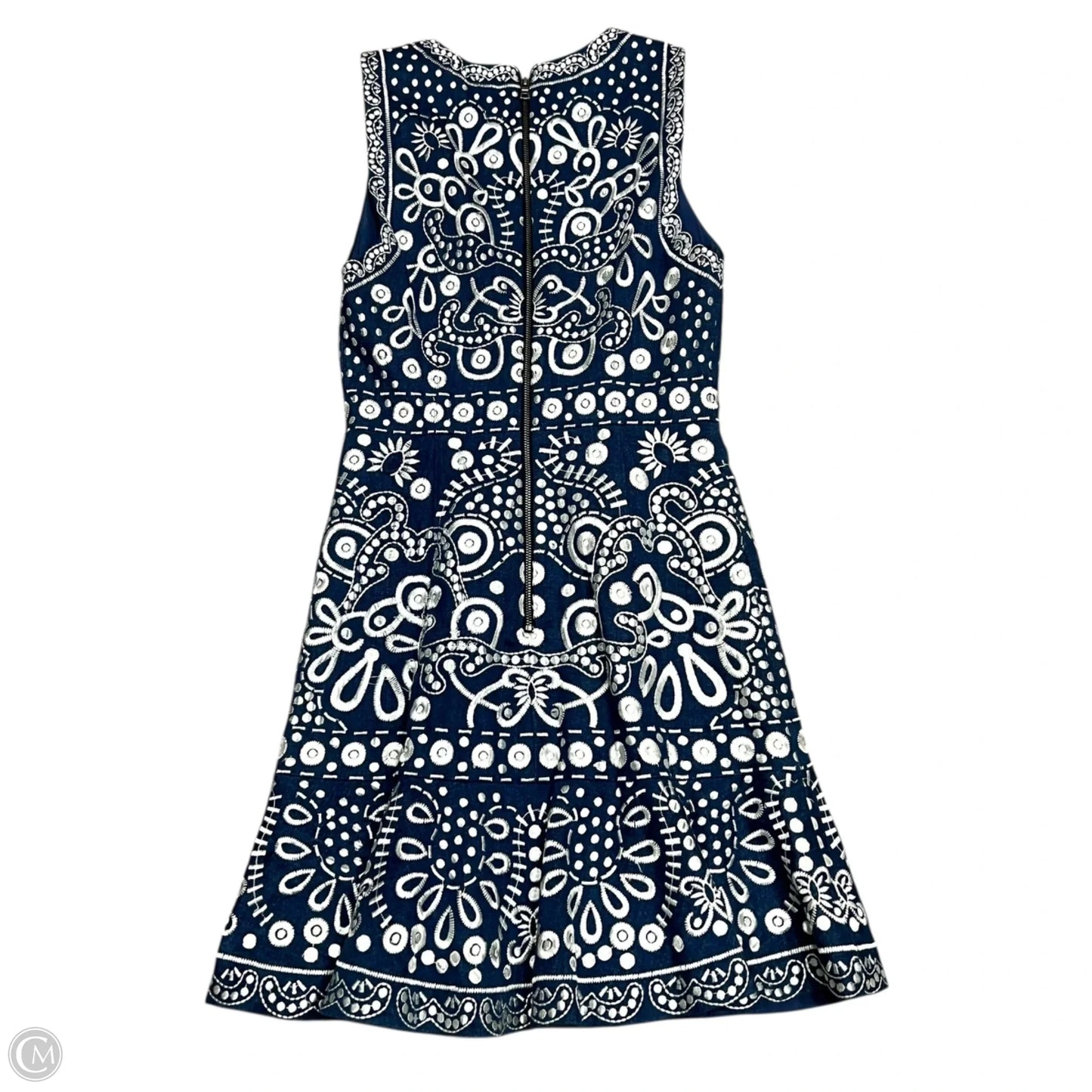 Dress Designer By Alice + Olivia In Blue & White, Size: Xs