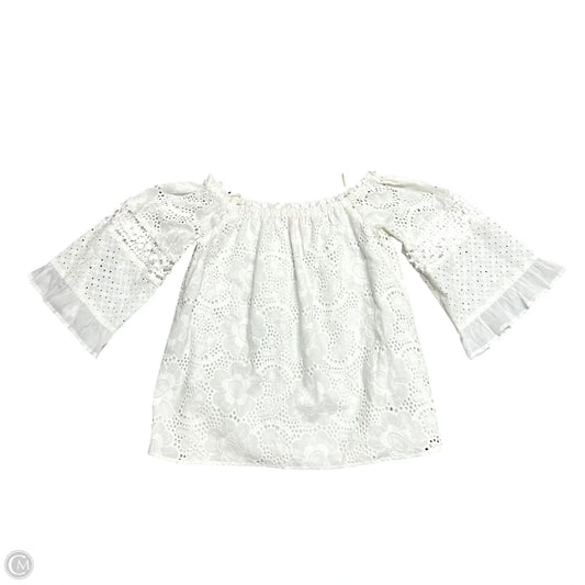 Top Short Sleeve Designer By Lilly Pulitzer In White, Size: S