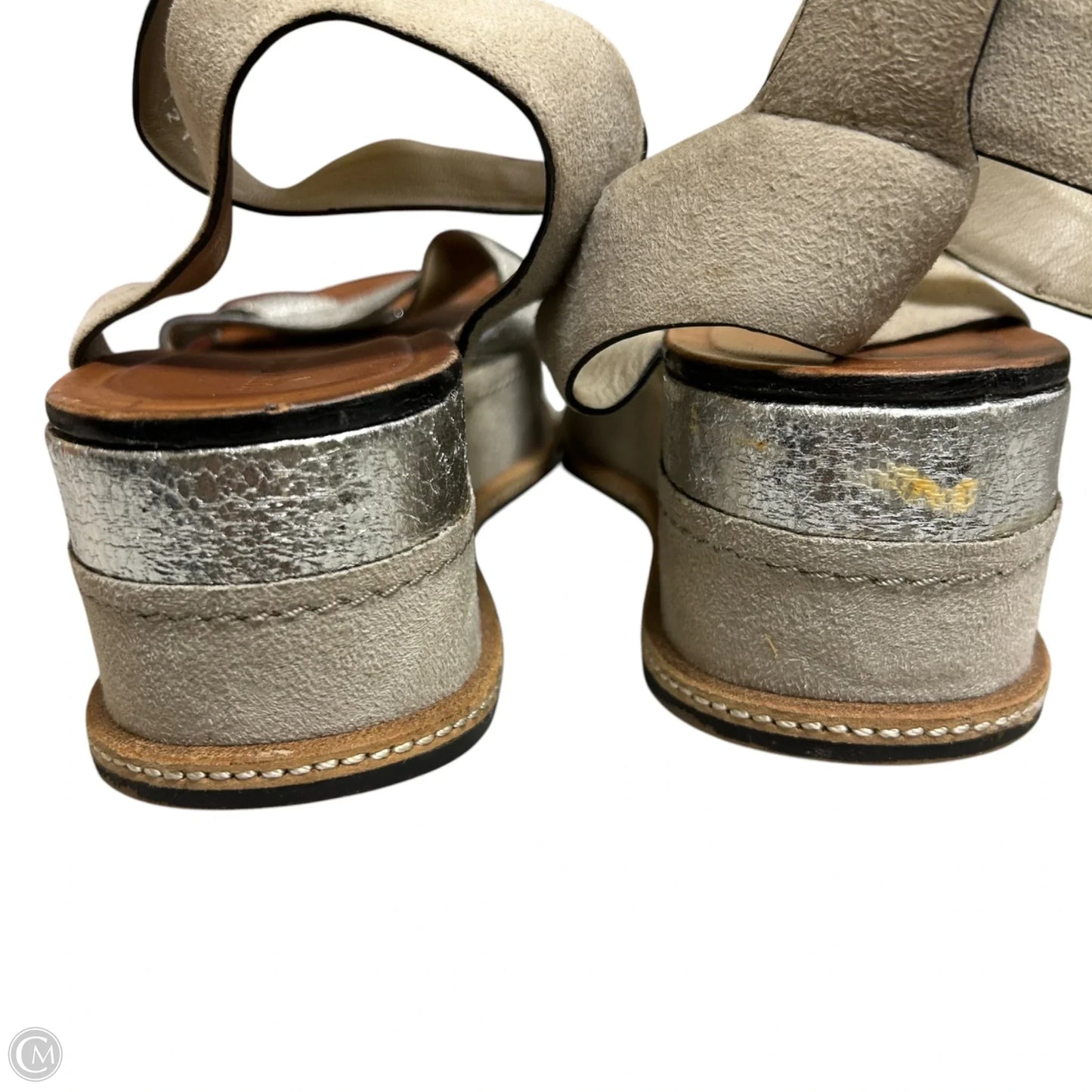Sandals Flats By Elvio Zanon In Silver, Size: 8.5