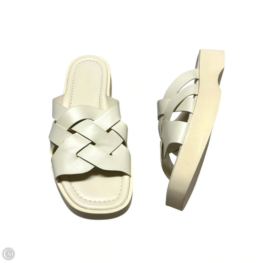 Sandals Heels Platform By Pilcro In Cream, Size: 9.5
