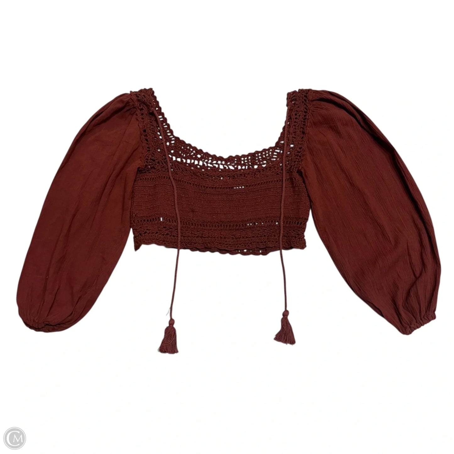 Top Long Sleeve By Free People In Brown, Size: Xs