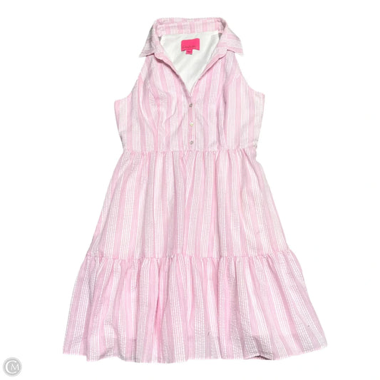 Dress Designer By Lilly Pulitzer In Pink & White, Size: M