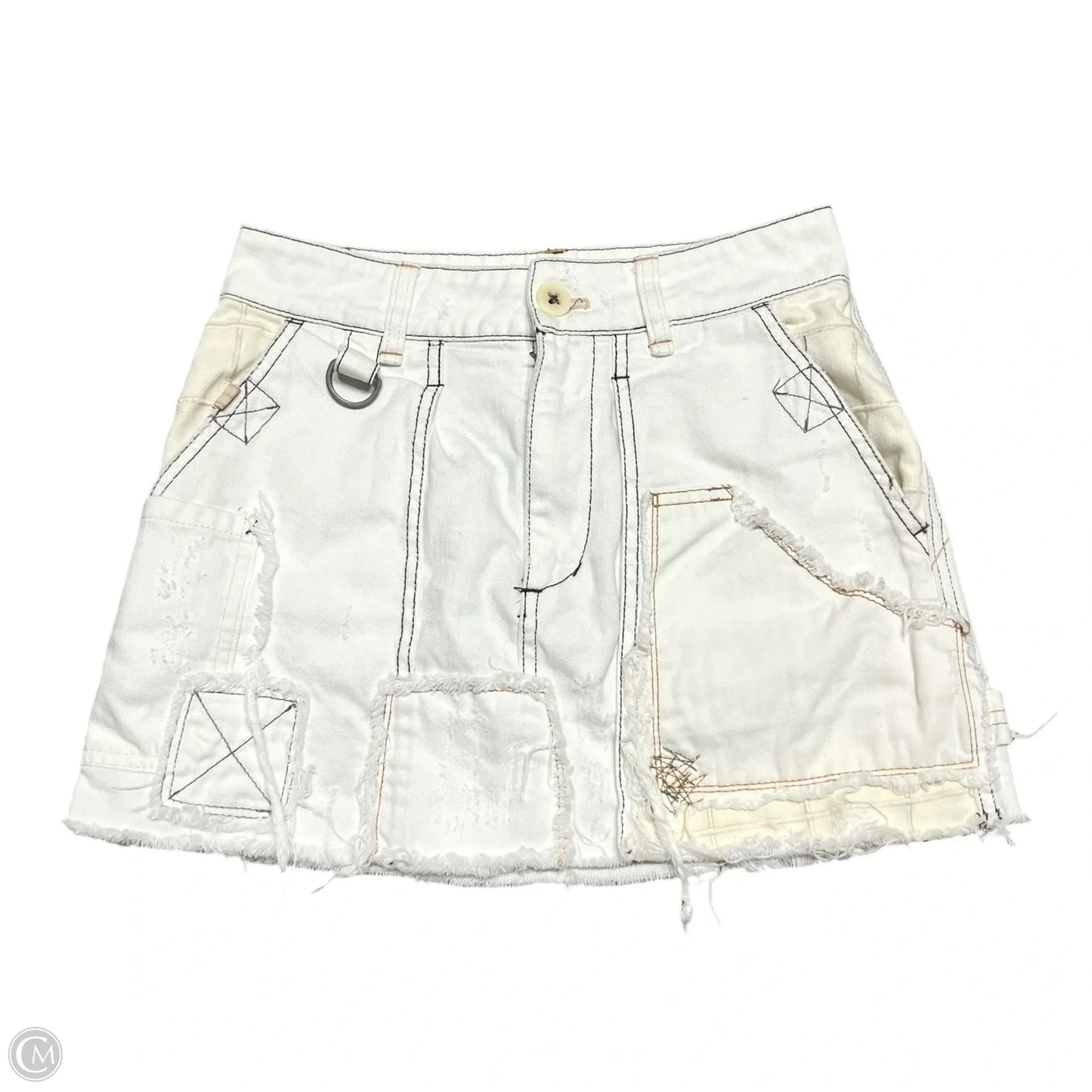 Skirt Mini & Short By We The Free In Cream Denim, Size: 2