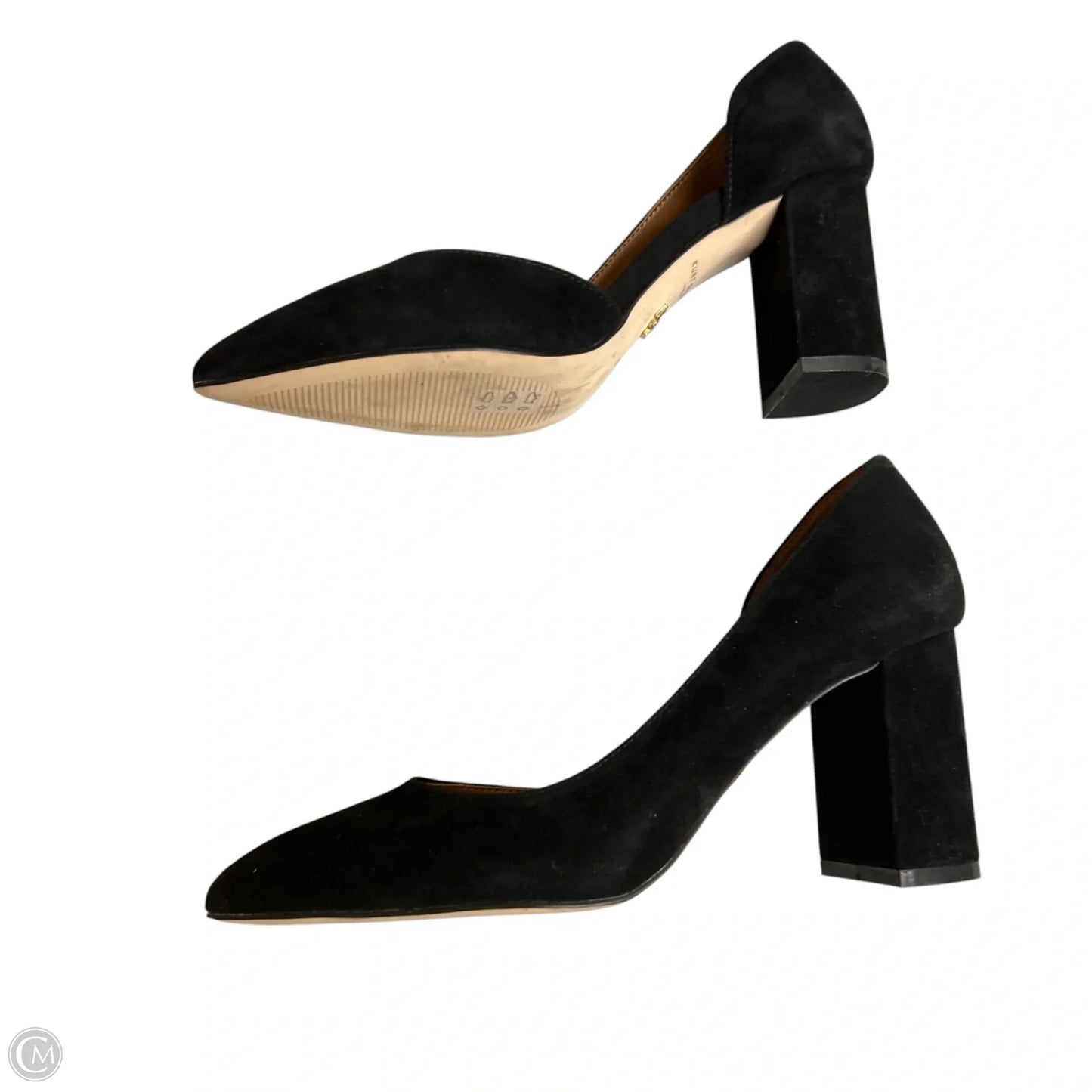 Shoes Designer By Kurt Geiger In Black & Gold, Size: 6.5