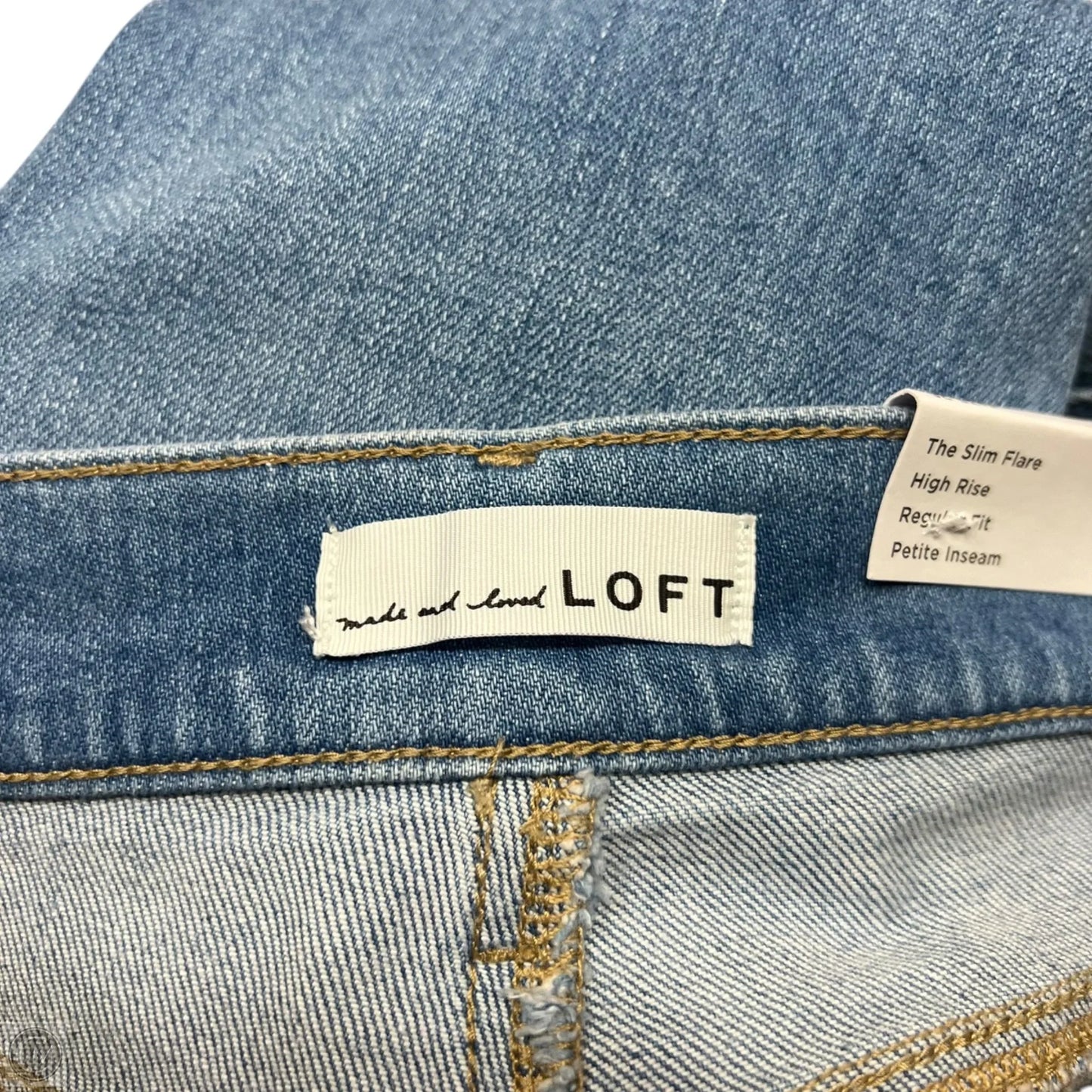 Jeans Flared By Loft In Blue Denim, Size: 2