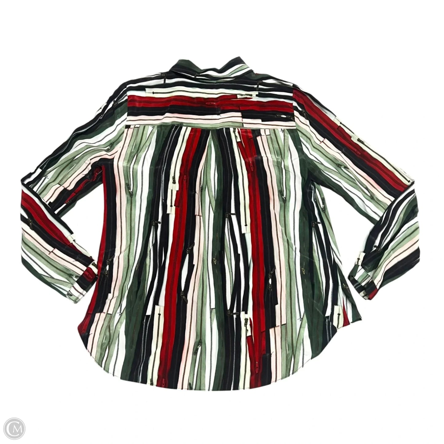 Top Long Sleeve By Nicole Miller In Green & Red, Size: S