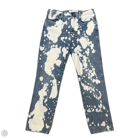 Jeans Straight By Frame In Blue Denim, Size: 14