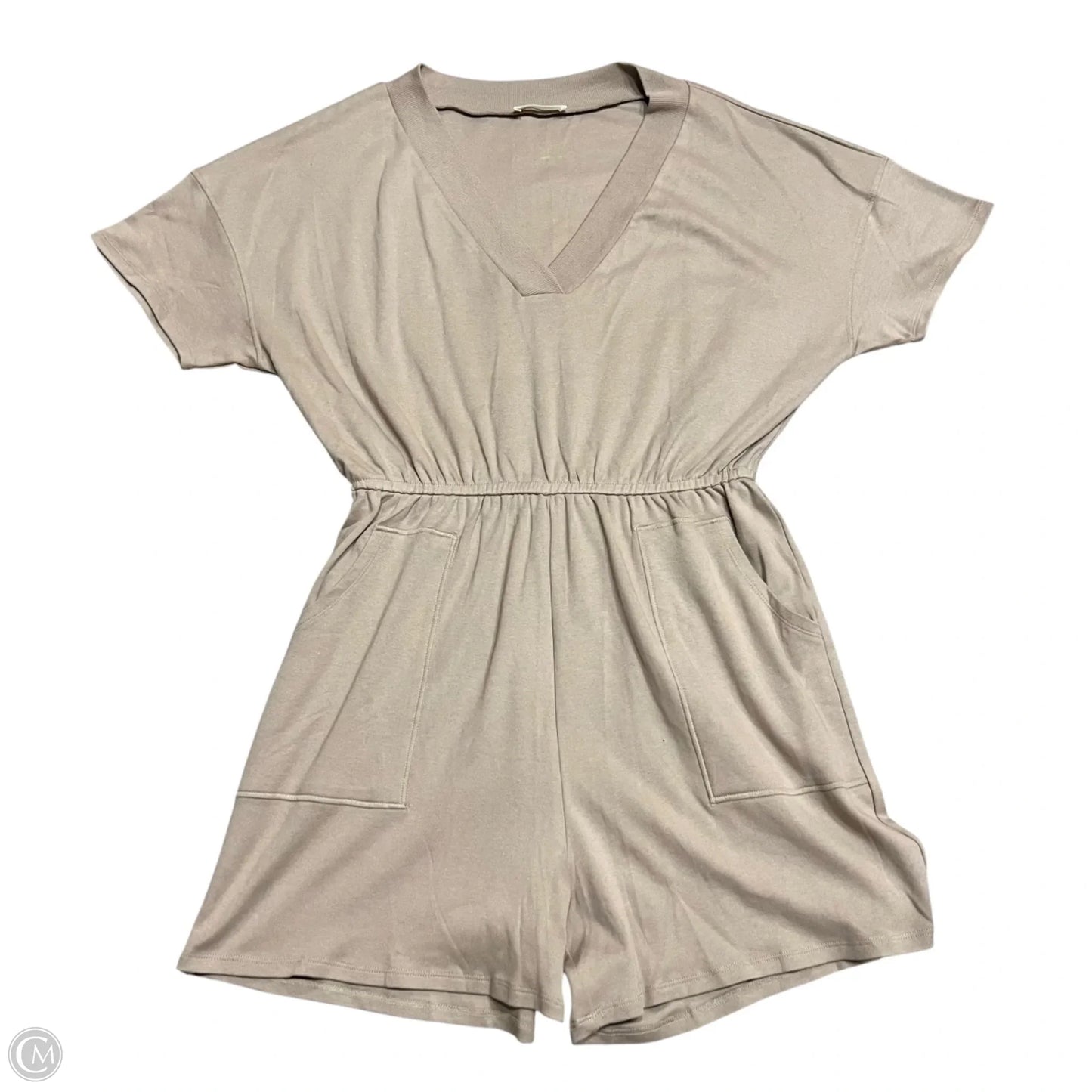 Romper By Zenana In Taupe, Size: 1x