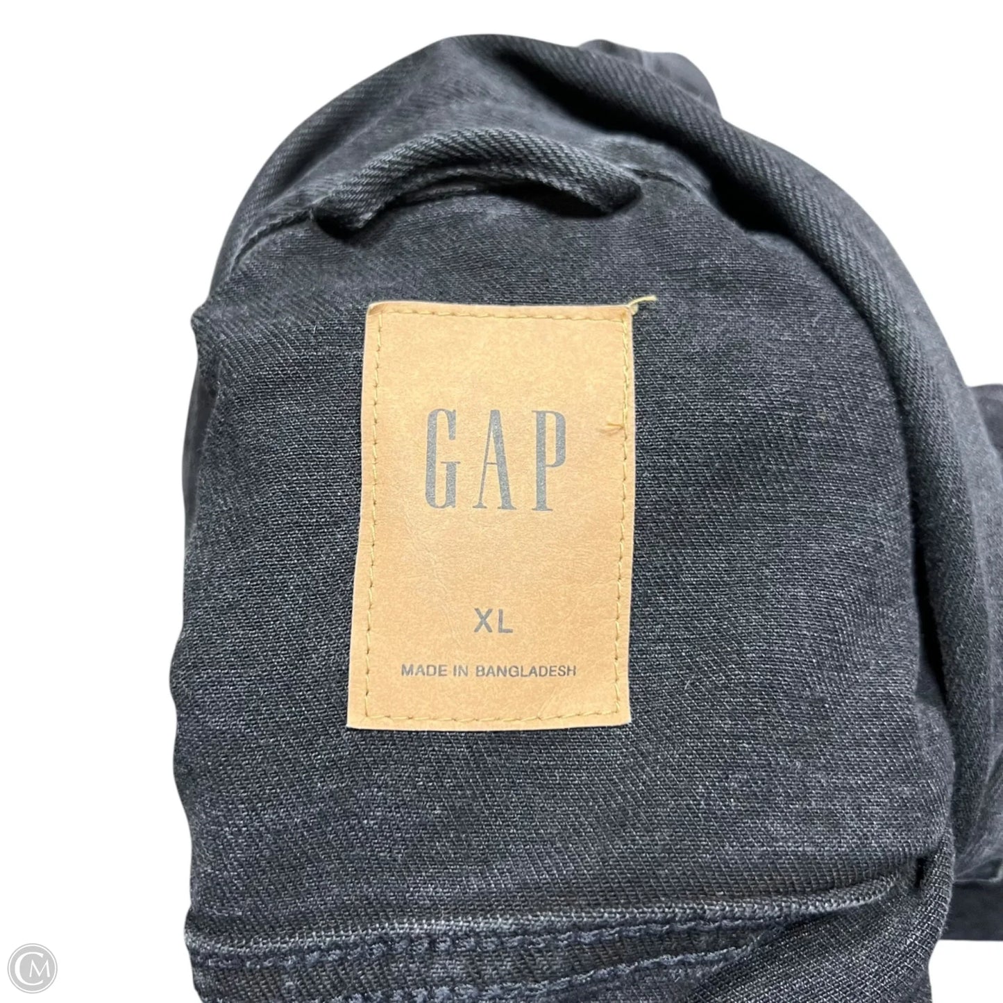 Jacket Denim By Gap In Black Denim, Size: Xl