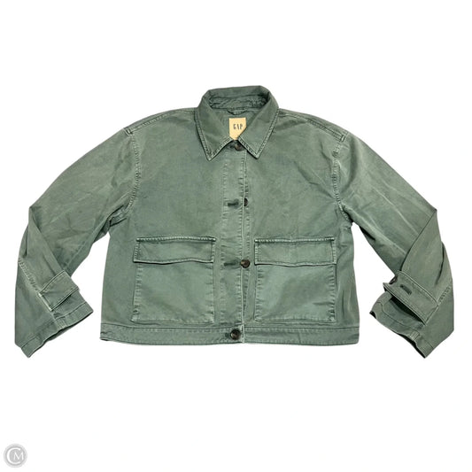 Jacket Denim By Gap In Green Denim, Size: L