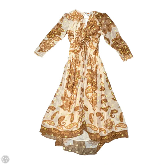 Dress Casual Maxi By Farm Rio In Gold & Tan, Size: L