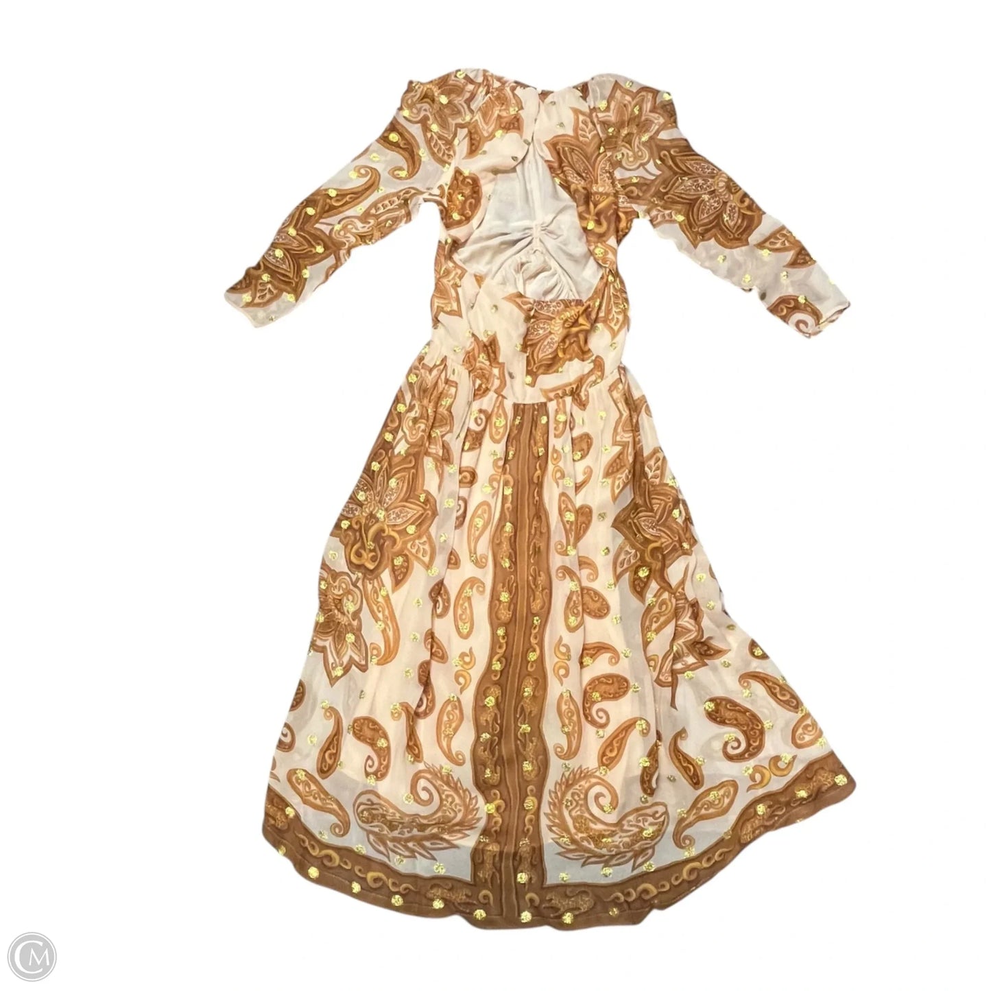 Dress Casual Maxi By Farm Rio In Gold & Tan, Size: L