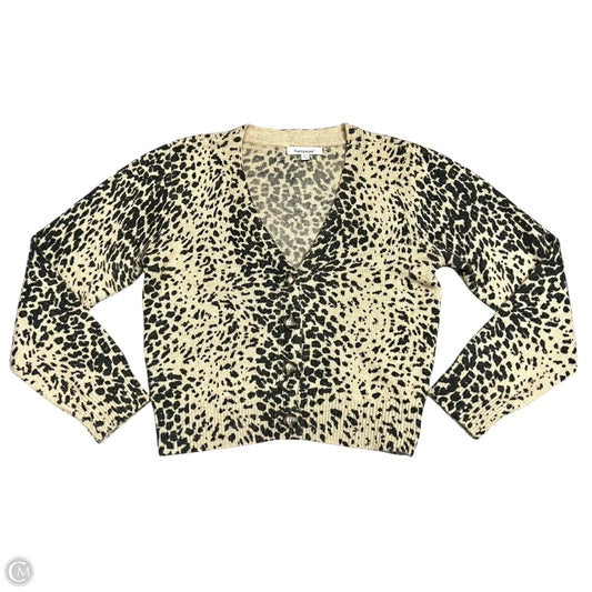 Sweater Cardigan By Francesca's In Leopard Print, Size: Xs