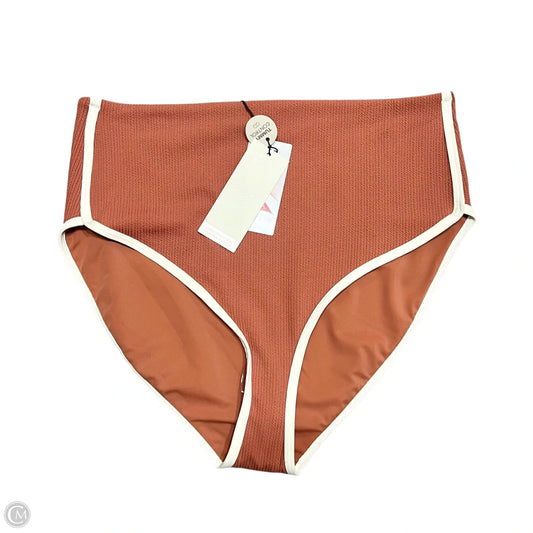 Swimsuit Bottom By Calia In Orange & White, Size: L