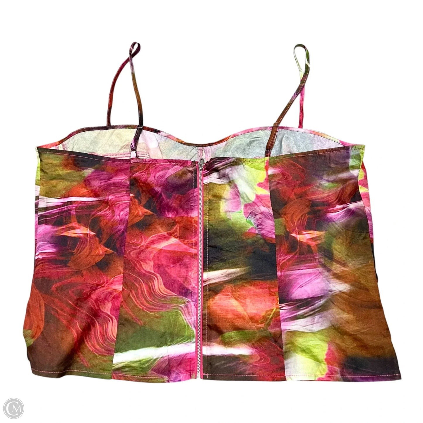 Top Sleeveless By Pretty Little Thing In Green & Pink, Size: 1x